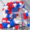 Red White and Blue Balloon Arch Kit Baseball Balloons Arch for 4th of July